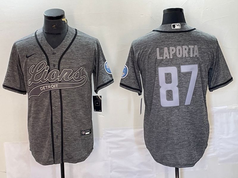 Men Detroit Lions #87 Laporta Grey Nike Co Branding Game NFL Jersey style 2->women nfl jersey->Women Jersey